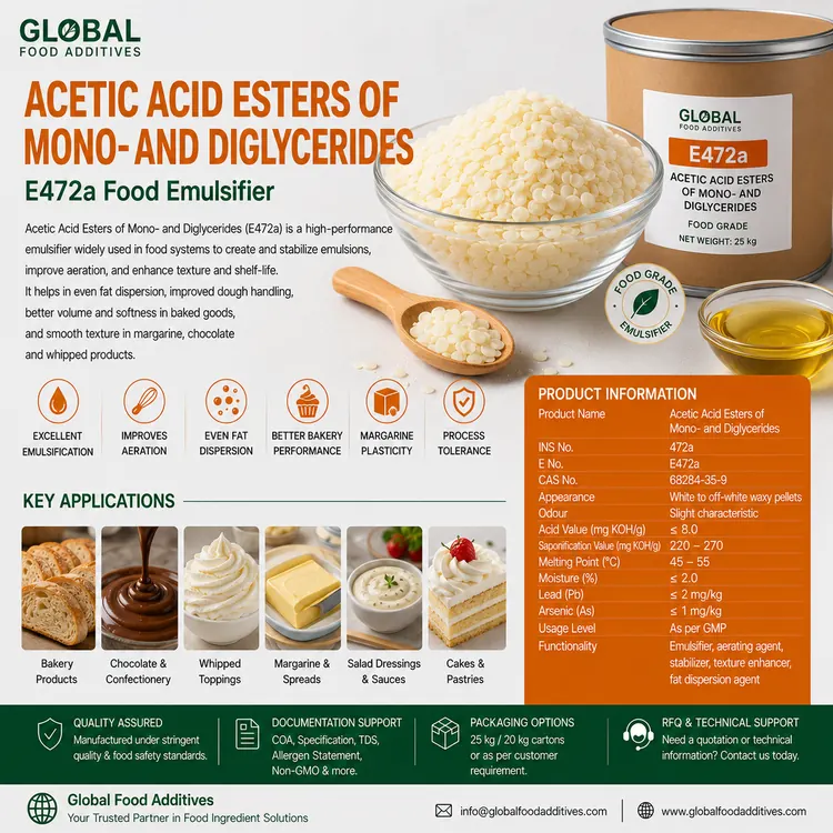 Acetic Acid Esters of Mono- and Diglycerides food additive food additive ingredient illustration