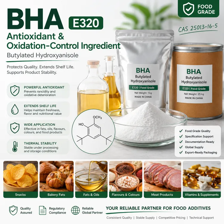 Food-grade BHA E320 antioxidant for industrial food applications