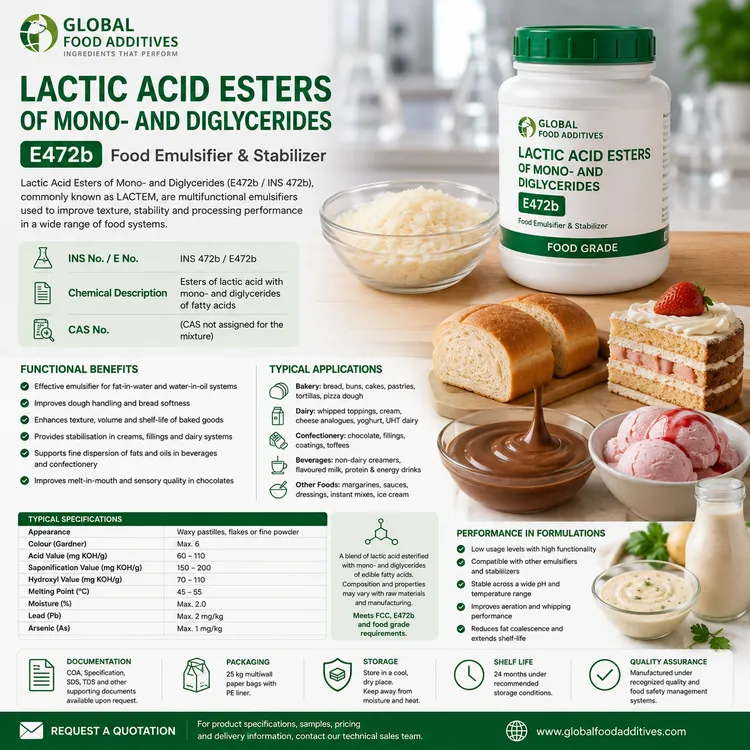 Lactic Acid Esters of Mono- and Diglycerides food additive food additive ingredient illustration