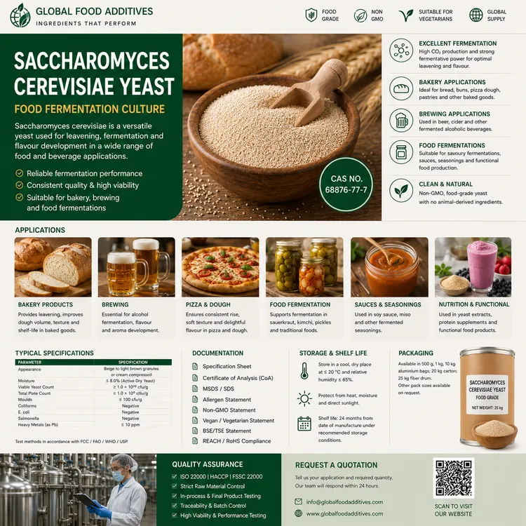 Saccharomyces Cerevisiae Yeast food fermentation culture food additive ingredient illustration