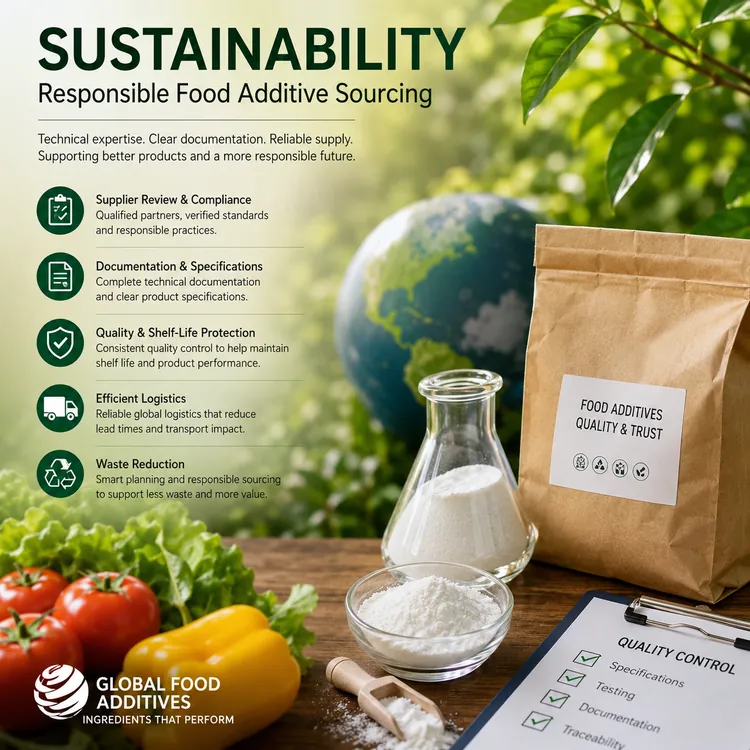 Sustainability in technical food additive sourcing and supply-chain planning